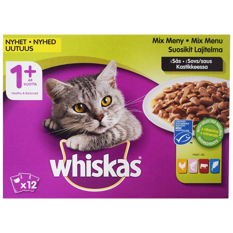 Kissanruoka Kala & Lihalajitelma Kastikkeessa - 24% alennus