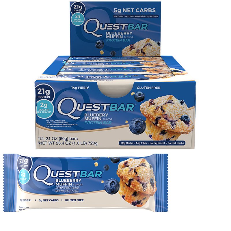 Laatikollinen proteiinipatukoita "Blueberry Muffin" 12 x 60 g - 52% alennus