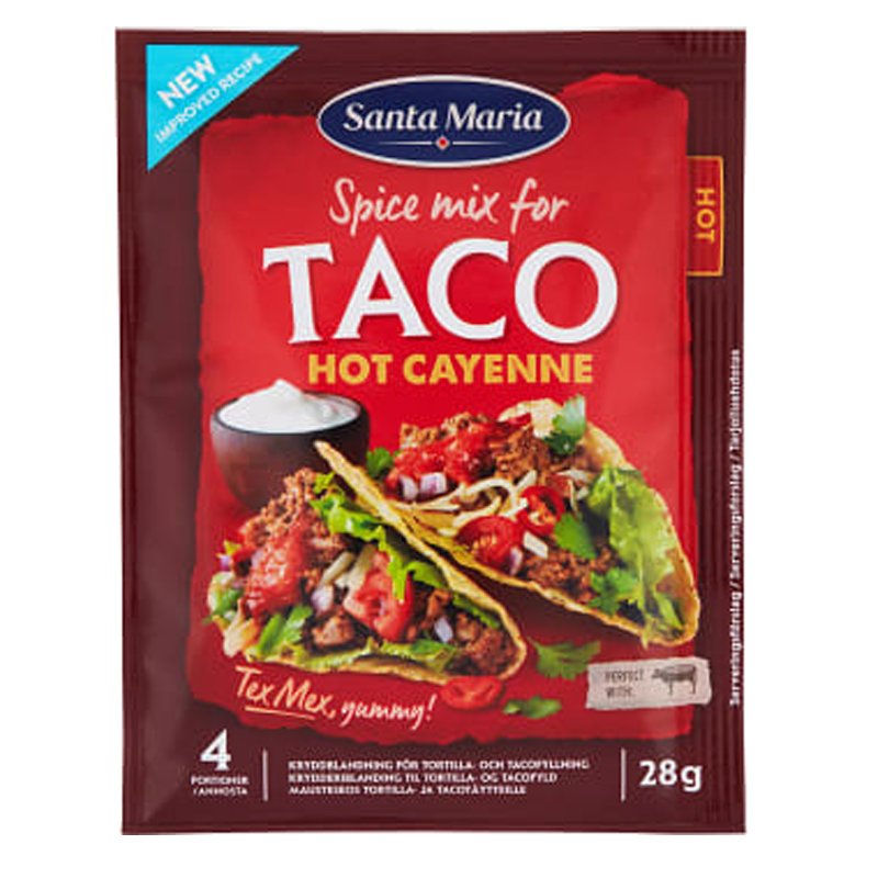 Mausteseos "Taco Hot Cayenne" 28g - 0% alennus
