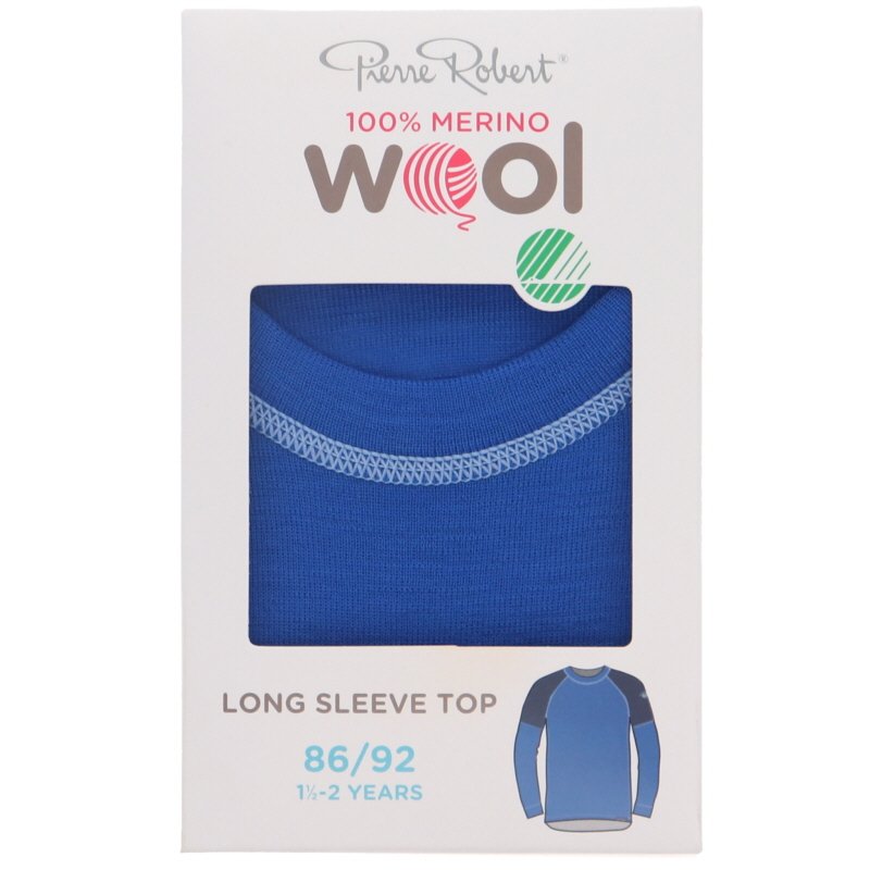 Merinovillapaita Lapset, 86-92 Sininen & Musta - 65% alennus
