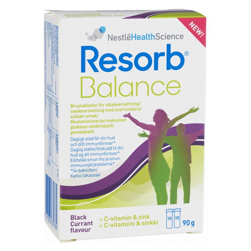 Nesteytystabletit "Resorb Balance" 20 kpl - 38% alennus