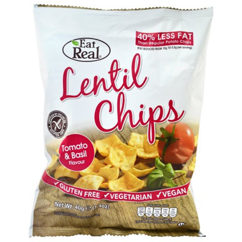 Linssisipsit, "Tomato & Basil" 40 g - 34% alennus