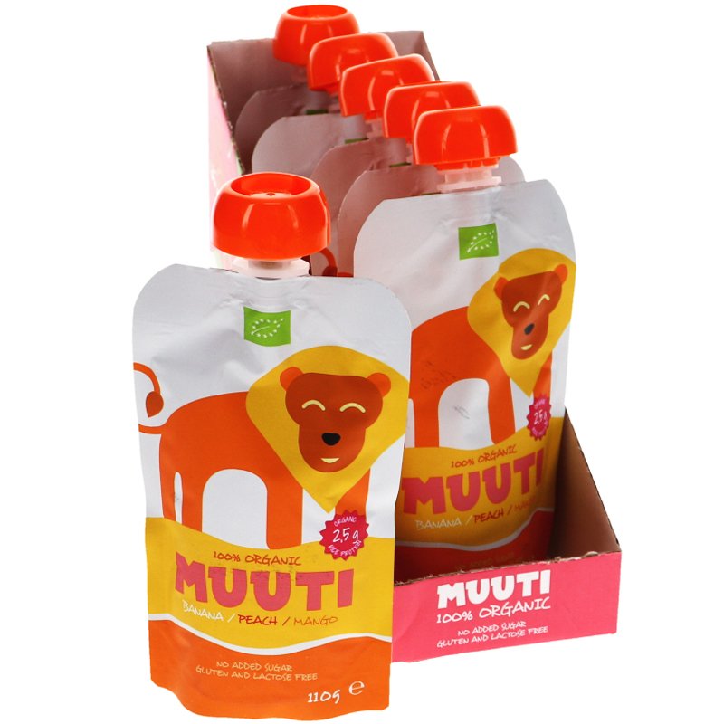 Luomu Smoothie Banaani, Persikka, Mango 6kpl - 42% alennus