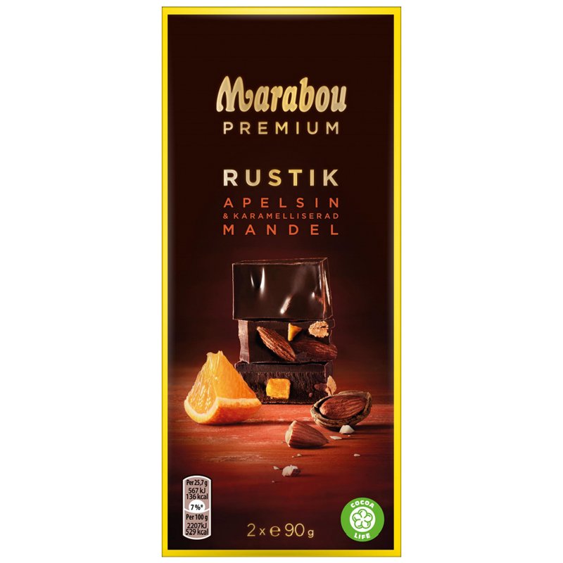 Tumma Suklaa "Appelsiini & Manteli" 2 x 90g - 25% alennus