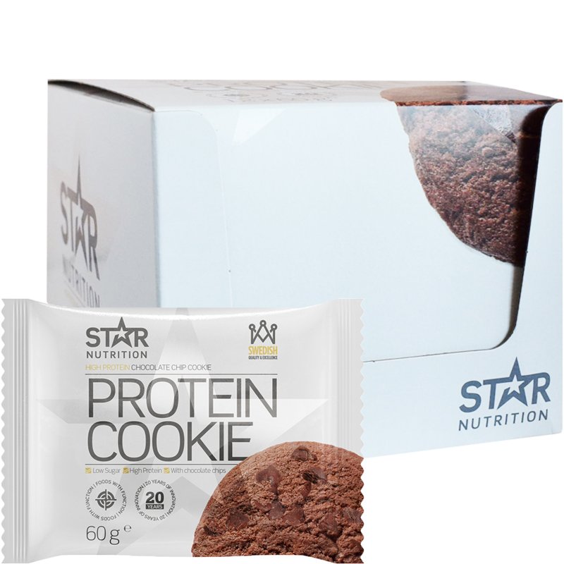 Laatikollinen Proteiinikeksejä "Chocolate Chip Cookie" 12 x 60g - 35% alennus