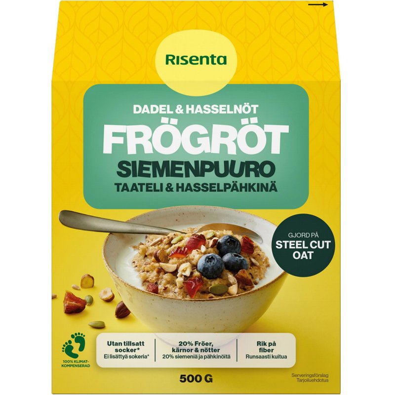 Siemenpuuro Taateli&Hasselpähkinä 500gr - 29% alennus