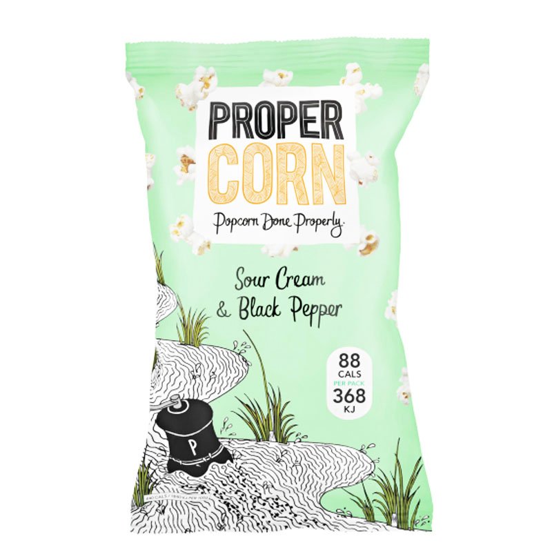 Popcorn "Sour Cream & Black Pepper" 20g - 81% alennus