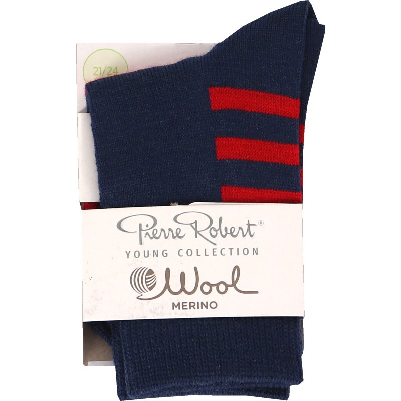 Merinovillasukat Navy Red koko 21-24 - 79% alennus
