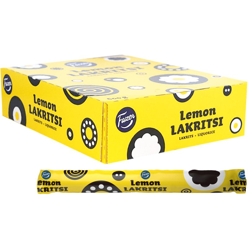 Laatikollinen lakritsipatukoita "Lemon" 30 x 20 g Fazer - 60% alennus