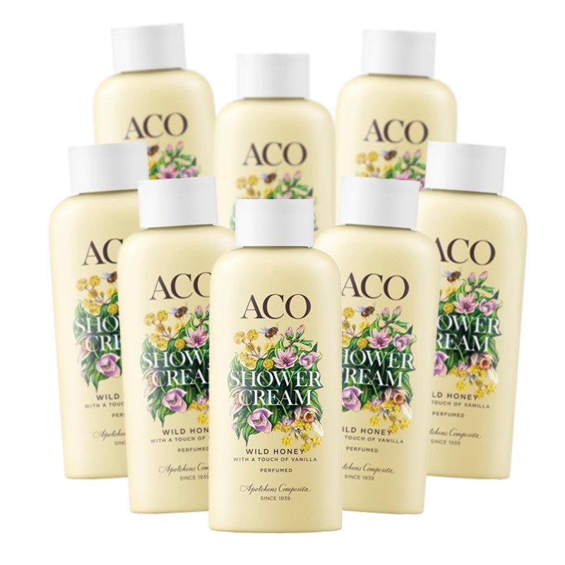 8-pack ACO Suihkugeeli, Hunaja 200 ml - 74% alennus