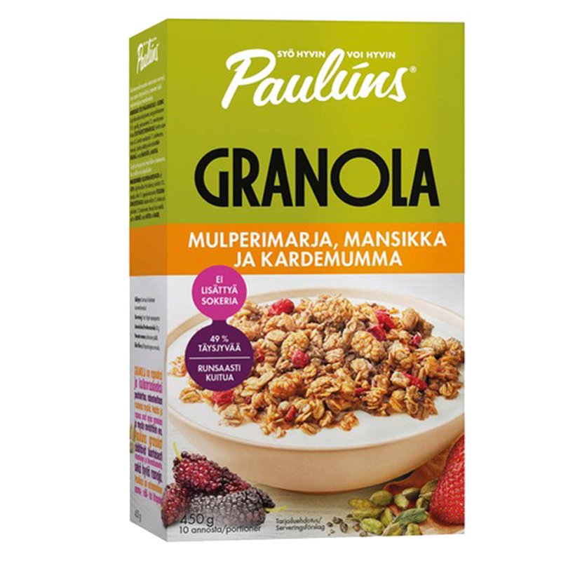 Granola Mulperimarja, Mansikka & Kardemumma - 40% alennus