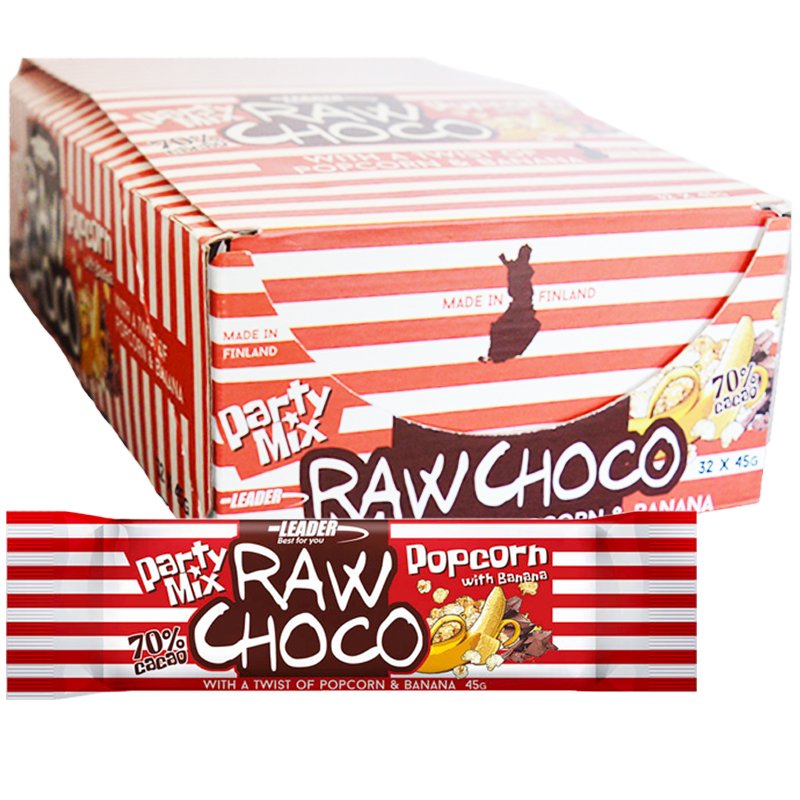 Laatikollinen välipalapatukoita "Raw Choco" 32 x 45 g - 77% alennus