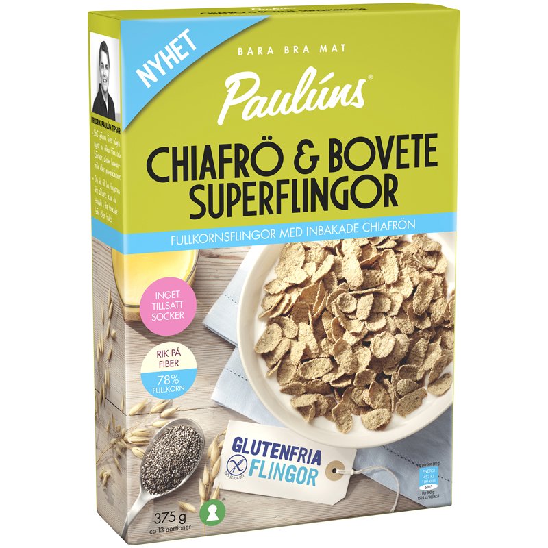 Aamiaishiutaleet Chian siemen & Tattari 375 g - 38% alennus