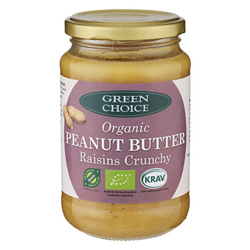 Luomu Maapähkinävoi "Raisins Crunchy" 350g - 25% alennus