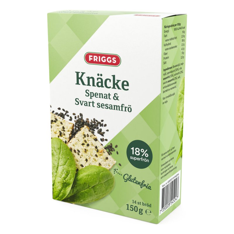 Pinaatti & Seesam Näkkileipä 150g - 50% alennus