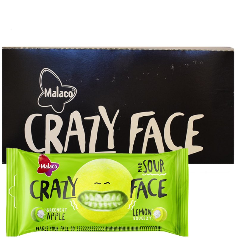 Malaco Crazy Face Sour 24kpl - 82% alennus
